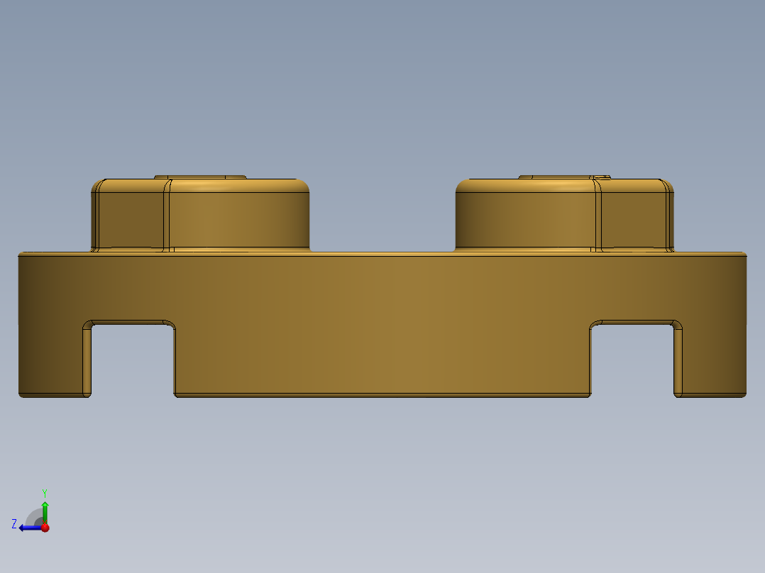 乐高零件 4032 板 2 x 2 圆形-4032 Curry Plate 2 x 2 Round.SLDPRT右视图