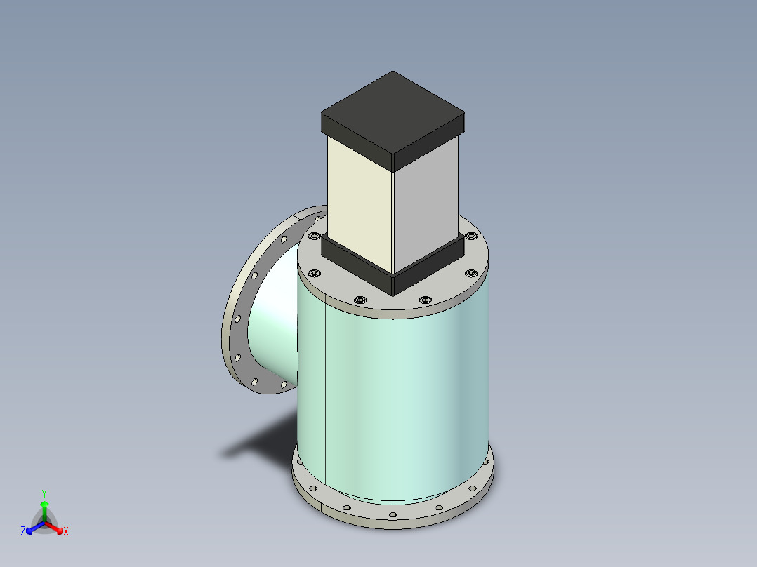 阀门模型GDQ-J200________(____)正等轴测图