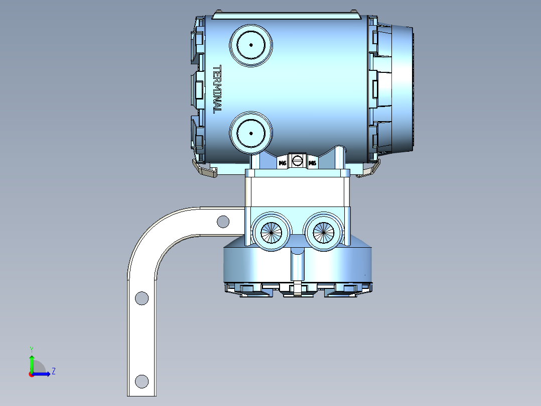 4000原位氧气变送器左视图