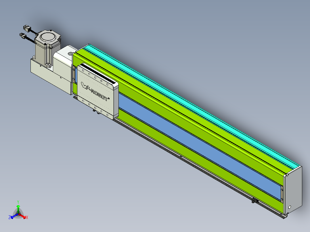 威洛博VBC同步带传动一无尘环境VBC17-L45-S750-BL-ZP75-C3正等轴测图