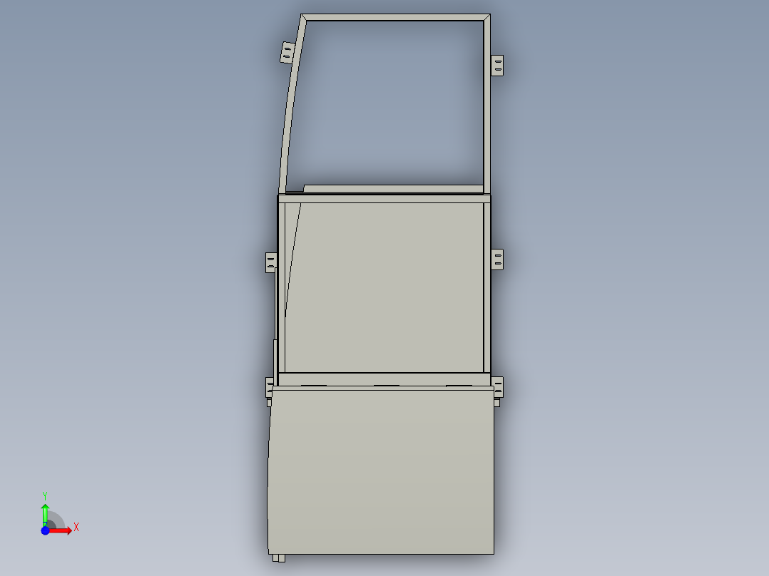 金龙客车骨架司机窗配件布置图3D模型前视图