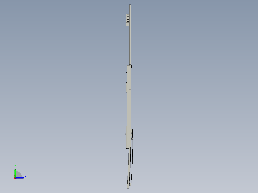 金龙客车骨架司机窗配件布置图3D模型左视图
