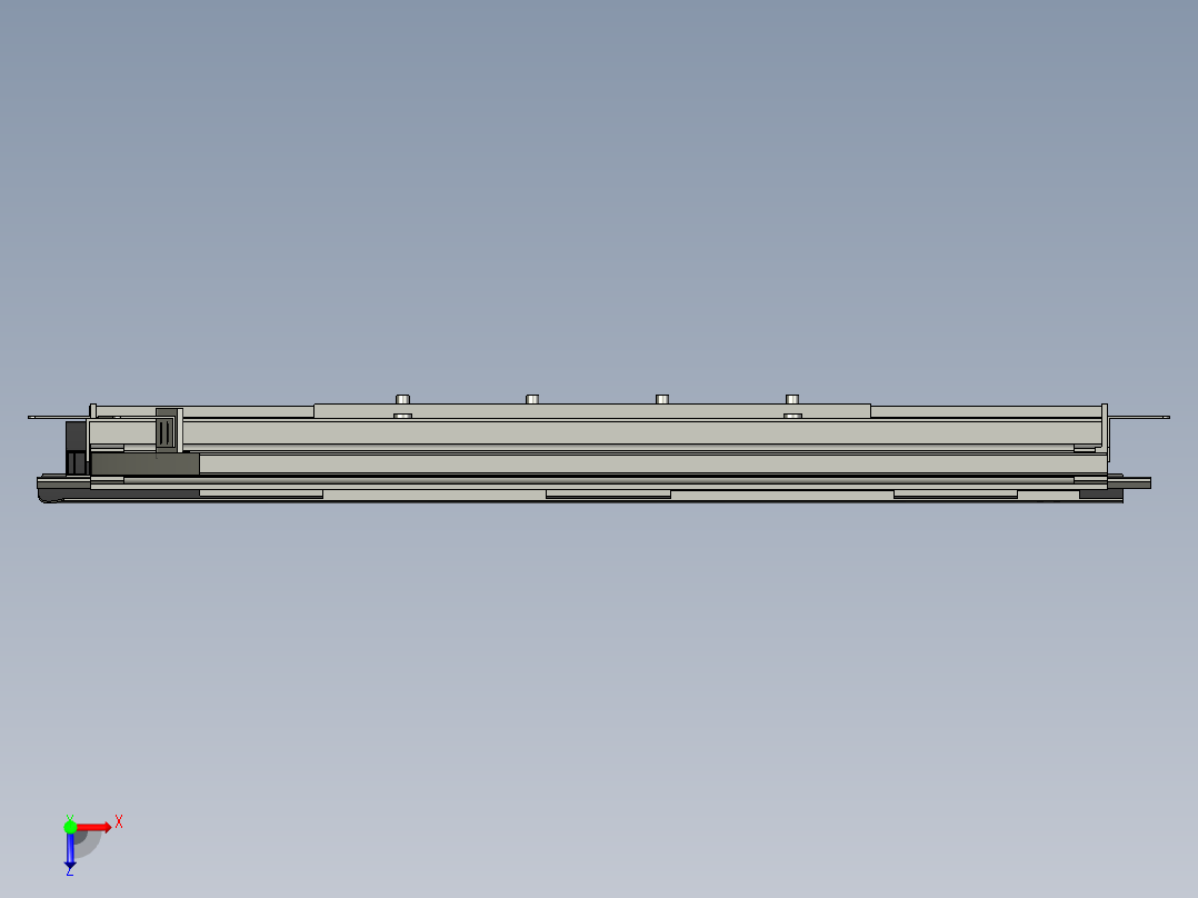 金龙客车骨架司机窗配件布置图3D模型俯视图