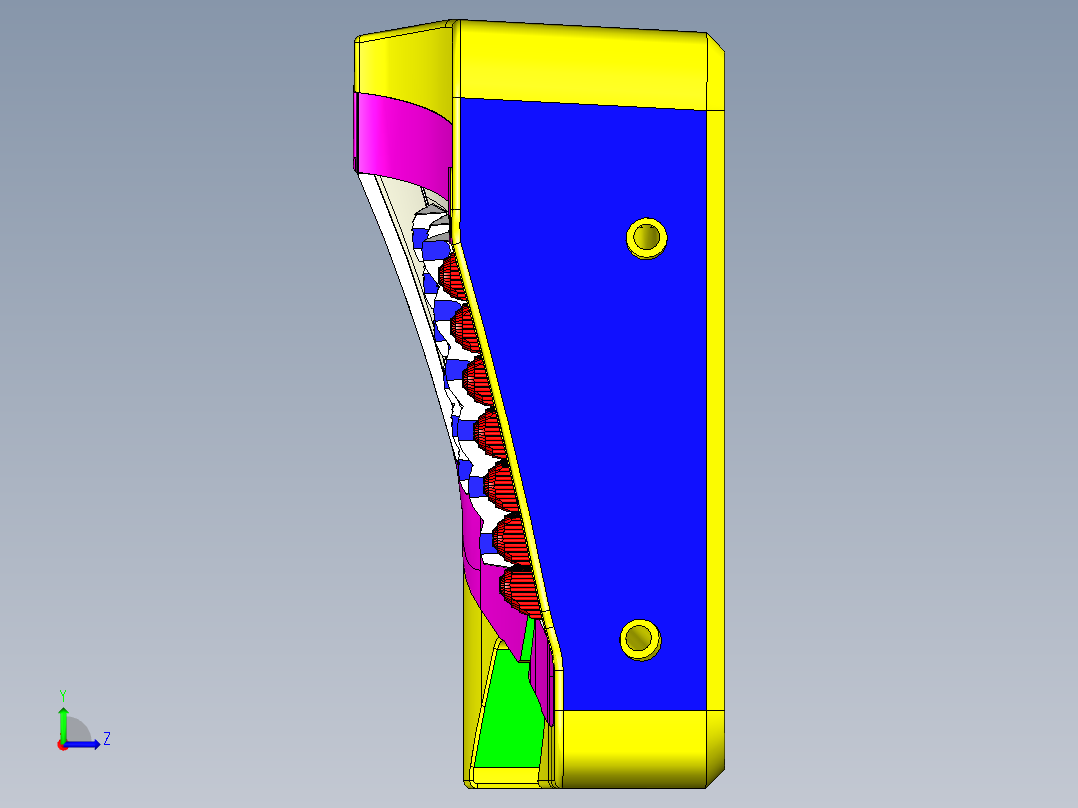 最新的经典的车灯模具（处理内倒扣）左视图