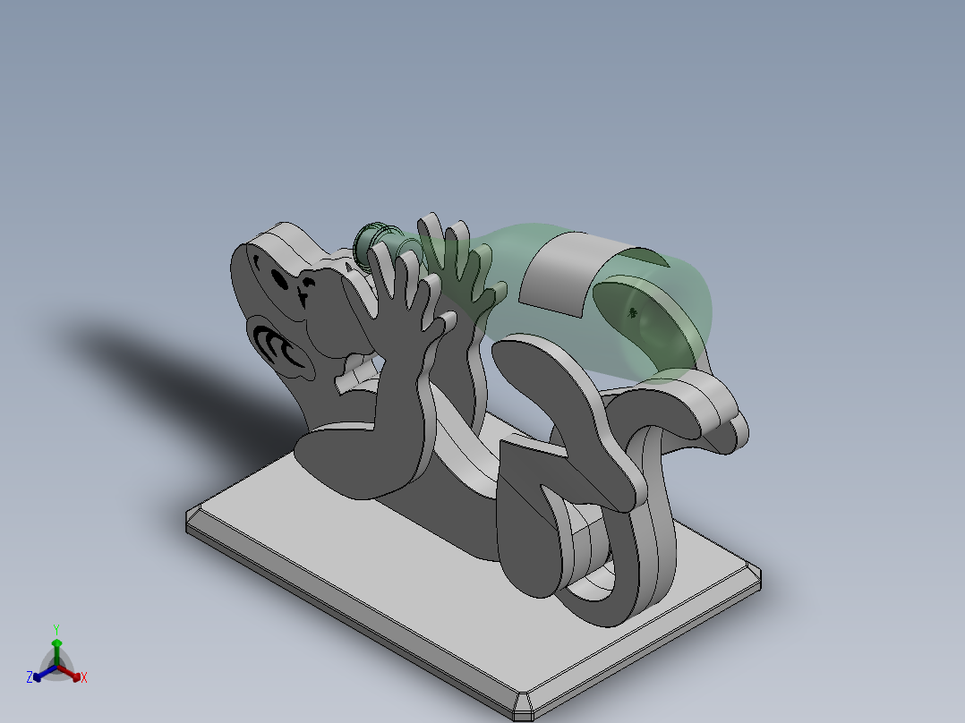 激光切割啤酒猴子CAD-SolidWorks-step格式