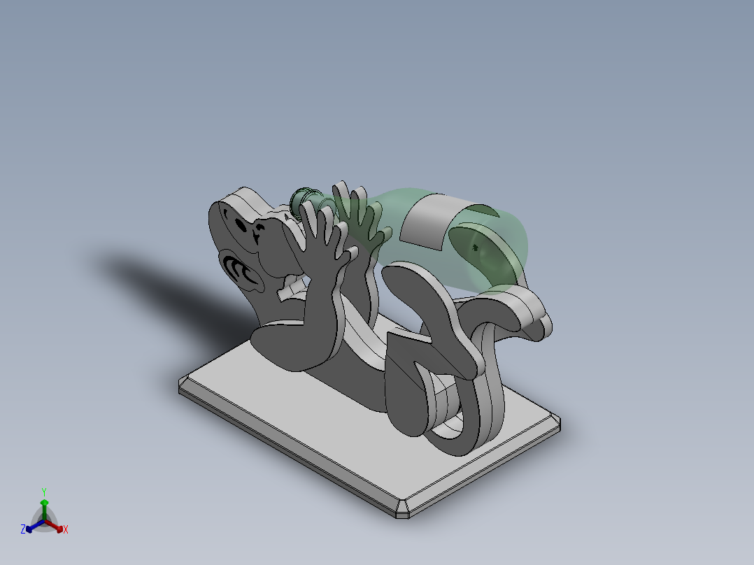 激光切割啤酒猴子CAD-SolidWorks-step格式正等轴测图