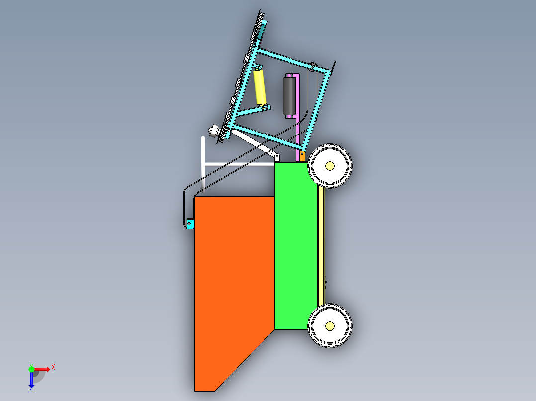 甜玉米玉米收获机设计【三维SolidWorks模型3D建模+CAD图纸+说明俯视图