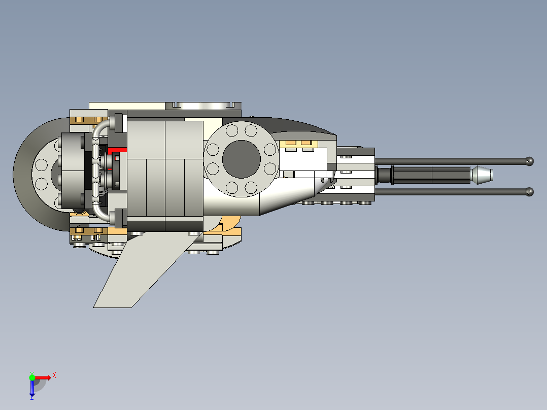 乐高星球大战战斗机俯视图