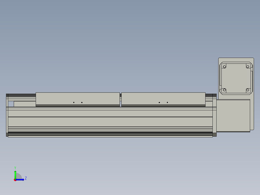 直线模组LHB21-L40-S200-RU设计图纸左视图