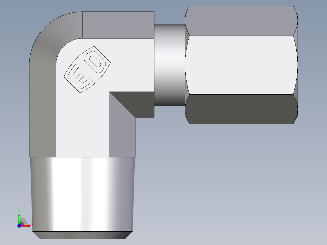 卡套式工业通用硬管接头EO_Male_stud_elbow_WE04LLR71前视图