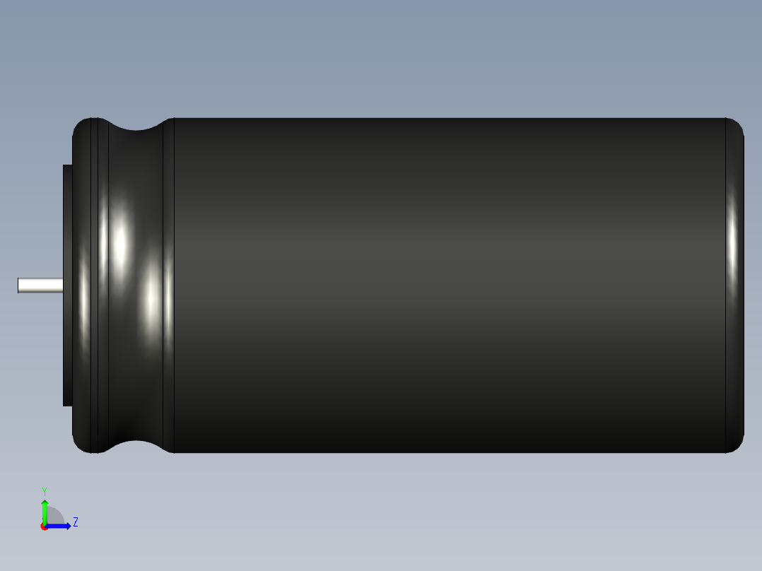 无源元件封装-CAP_RAD_D18x35.5_POL_BK左视图