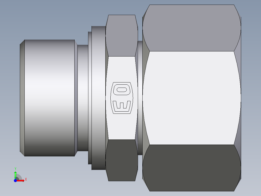 卡套式工业通用硬管接头EO_Swivel_connector_EGE22LMEDCF前视图