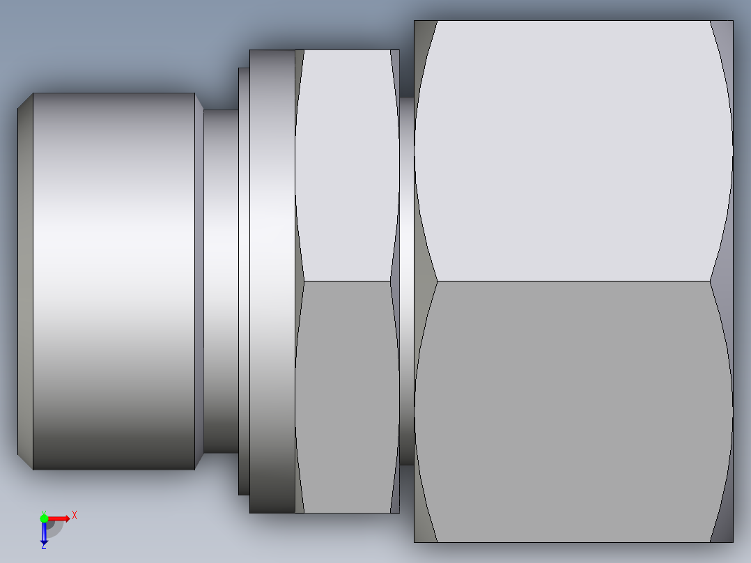 卡套式工业通用硬管接头EO_Swivel_connector_EGE22LMEDCF俯视图