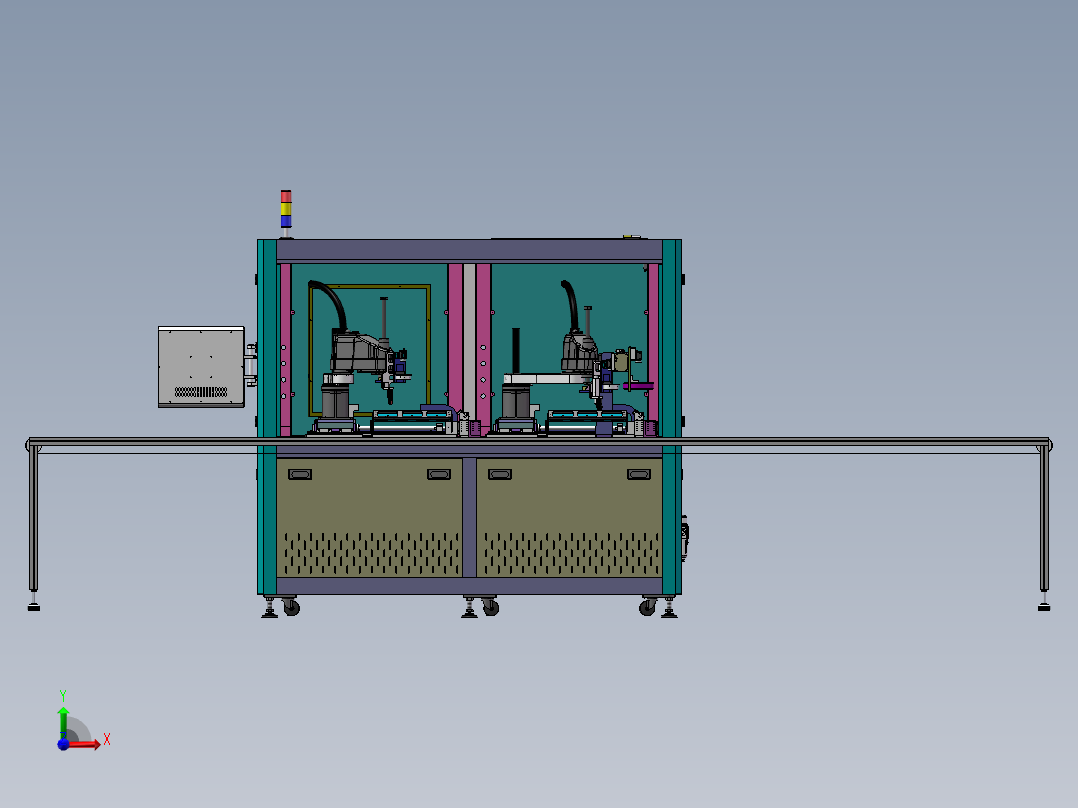 双工位在线跟随点胶设备sw16可编辑前视图