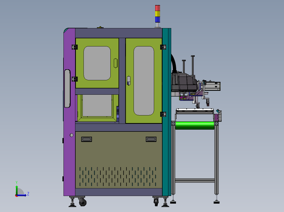 双工位在线跟随点胶设备sw16可编辑左视图