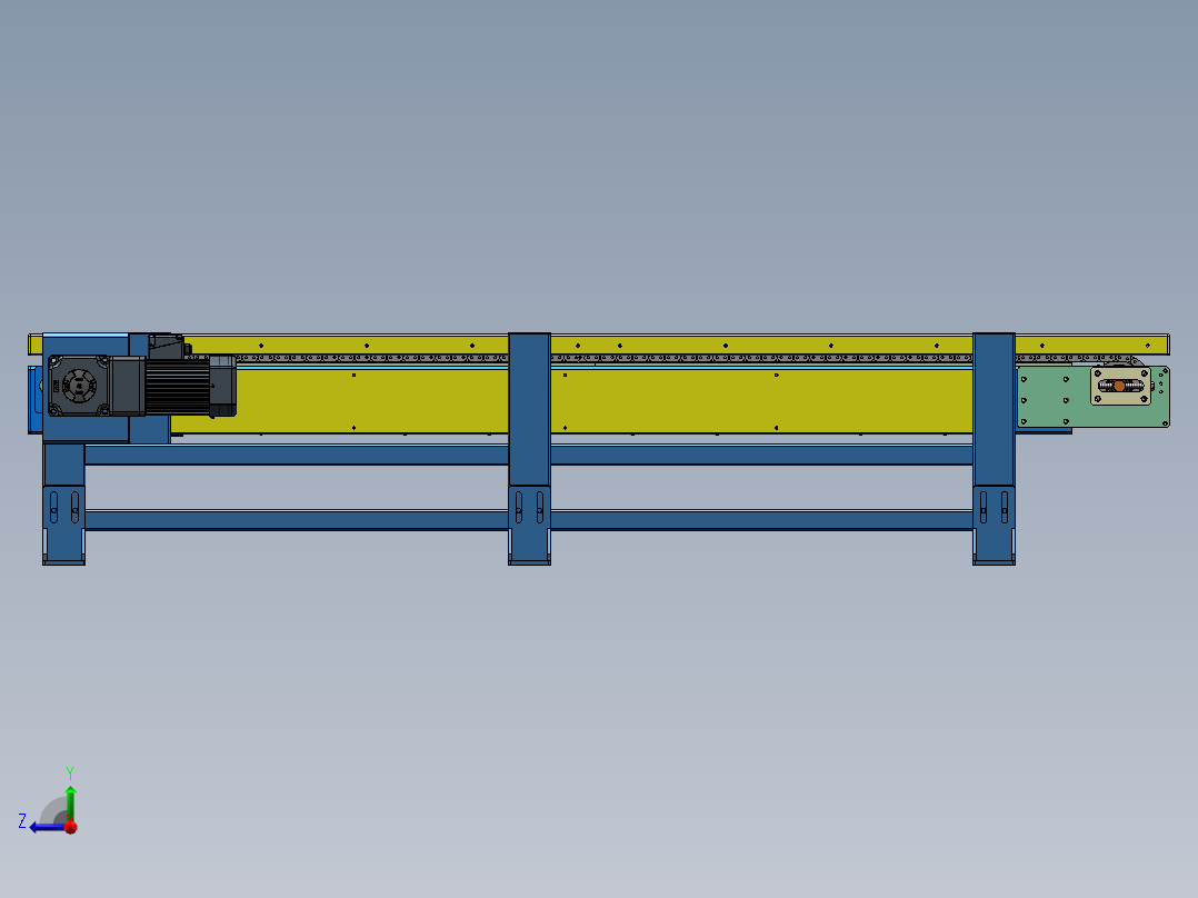 链条输送线（sw18可编辑+工程图）右视图