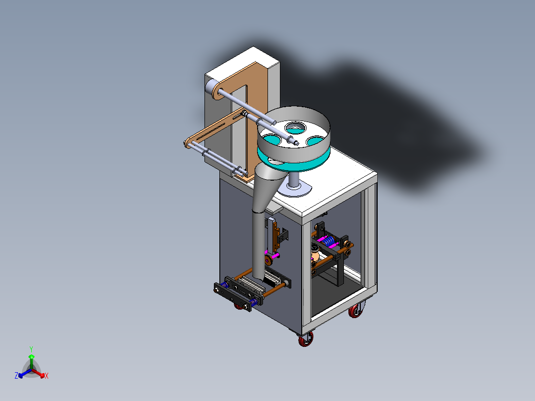 腊肠自动灌装生产线sw18可编辑正等轴测图