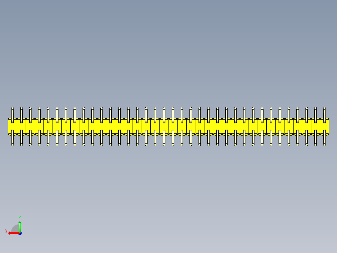 彩色公排针 100mil 2.54mm 系列-DS1022_yellow_72p_100mil_TypeSMT_rev1.0后视图