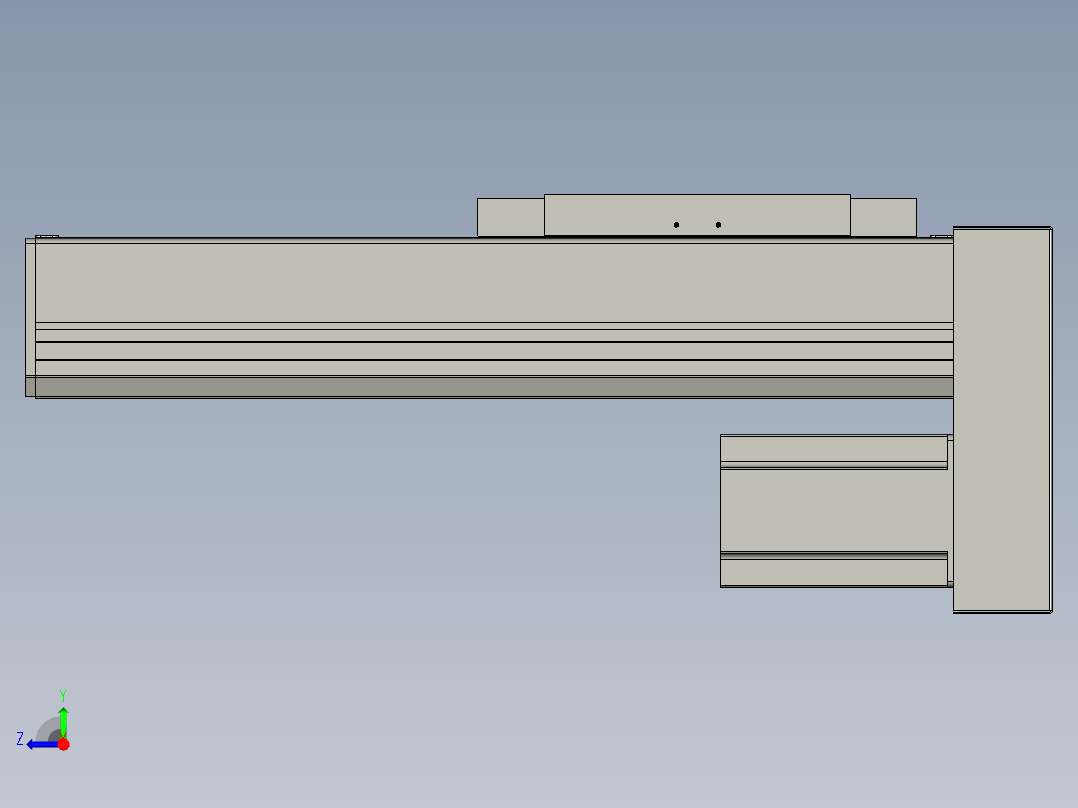 直线模组LHC17-S200-D设计图纸右视图