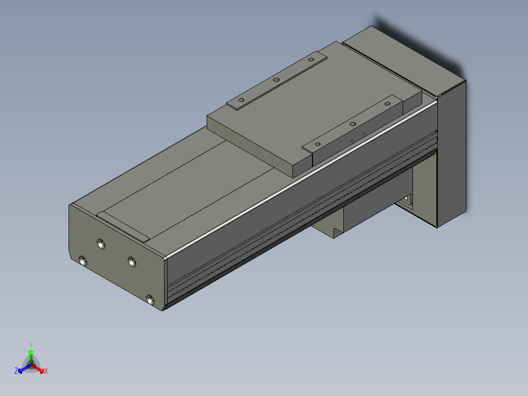 直线模组LHC17-S200-D设计图纸正等轴测图