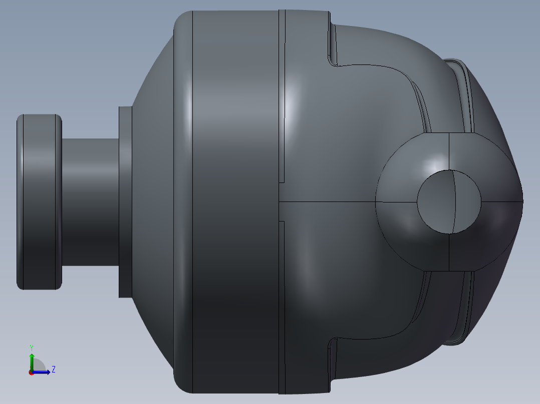 塑胶耳壳左视图