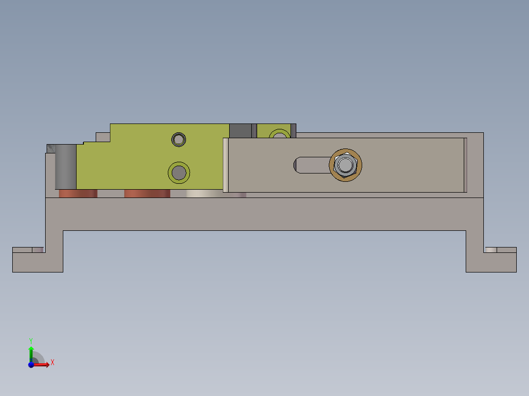 后托架夹具设计钻三杠孔含三维二维说明书前视图