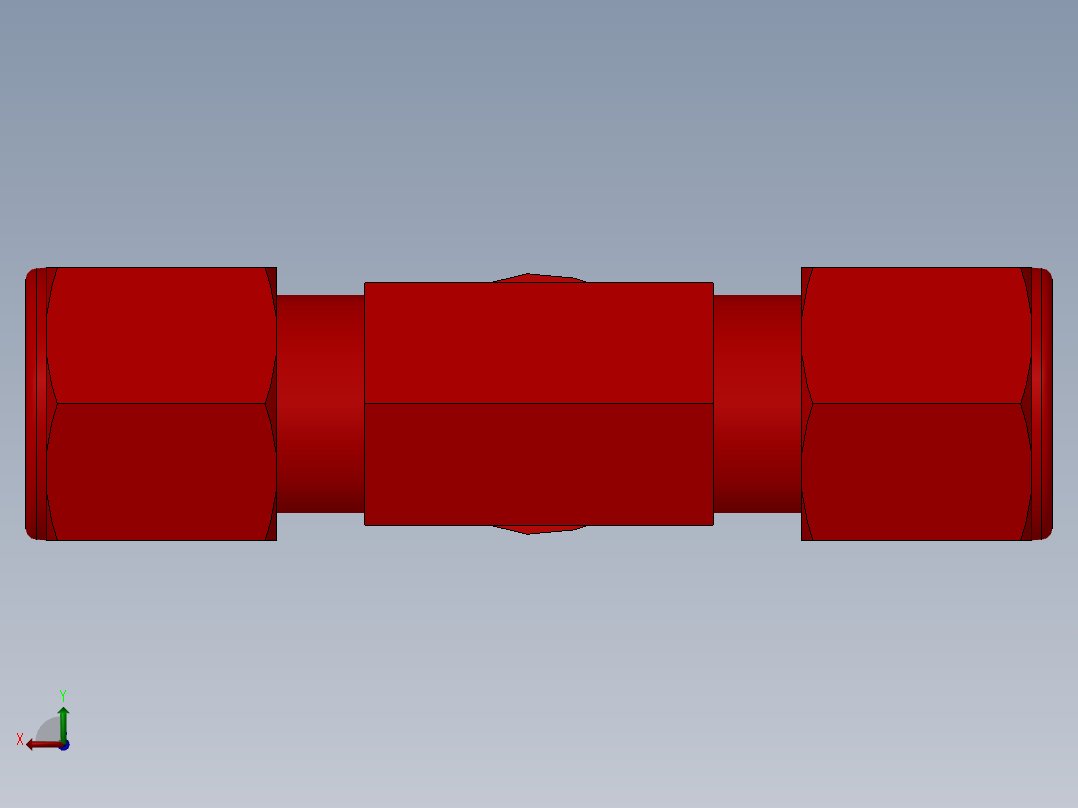solidworks-lok male branch tee后视图