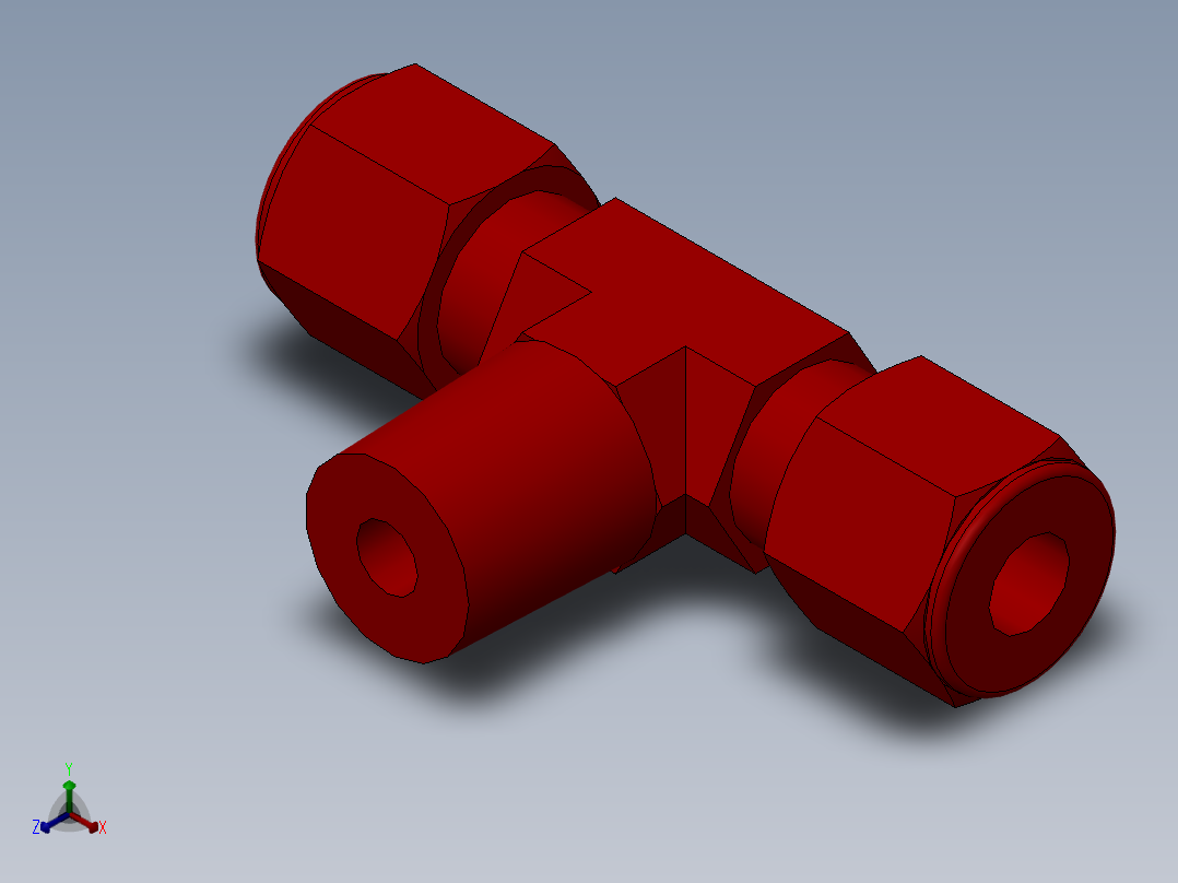 solidworks-lok male branch tee正等轴测图