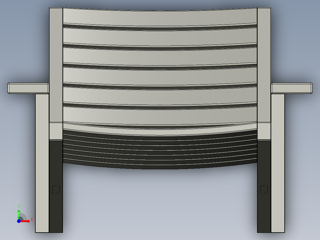 木制躺椅前视图