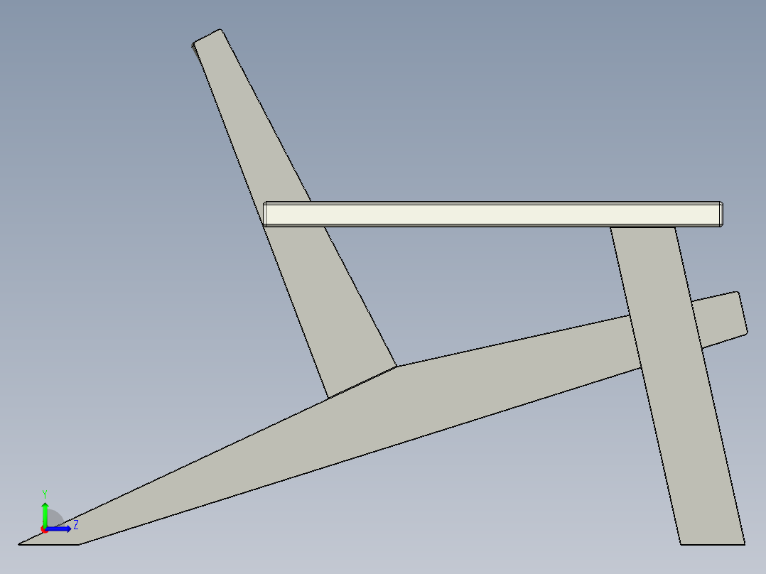 木制躺椅左视图