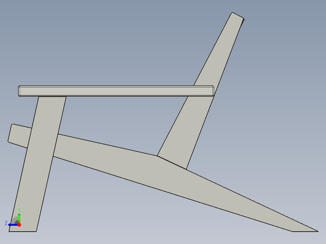 木制躺椅右视图