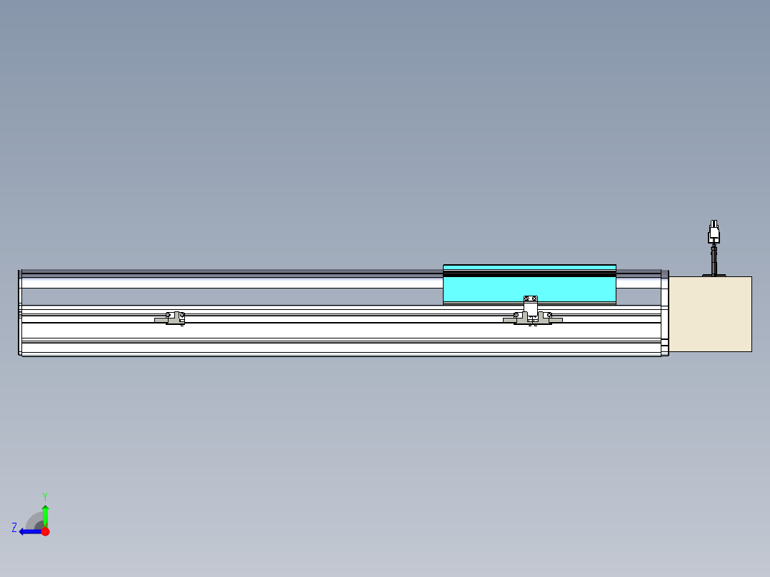 同步带滑台-半封闭B22-L100-C-S450-L-P75-D3-N5右视图