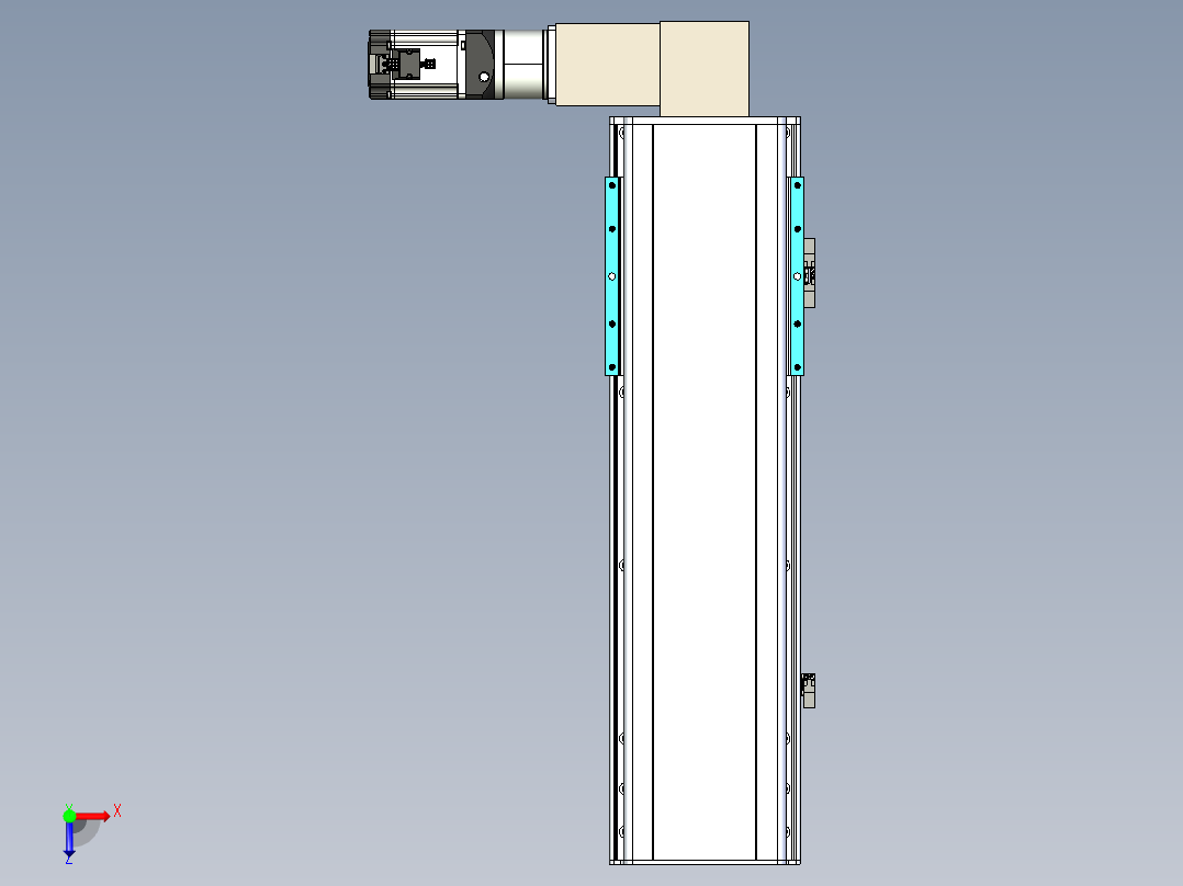 同步带滑台-半封闭B22-L100-C-S450-L-P75-D3-N5俯视图