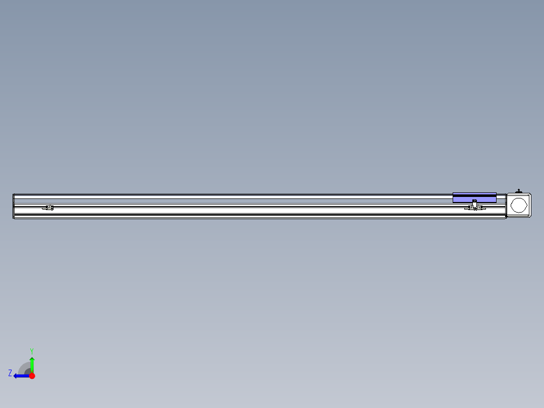 同步带滑台-半封闭B17-L100-S1550-L-P75-D3-N3右视图