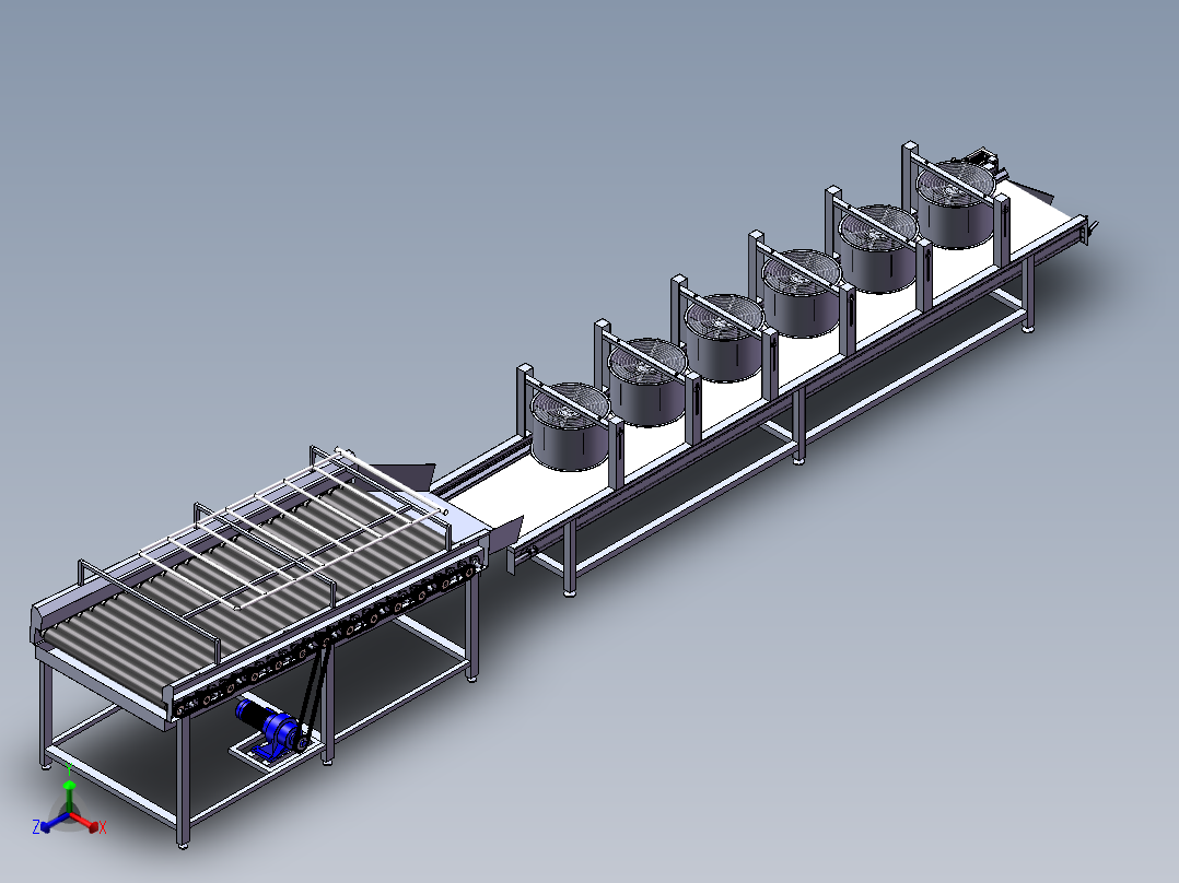 西兰花清洗处理机正等轴测图