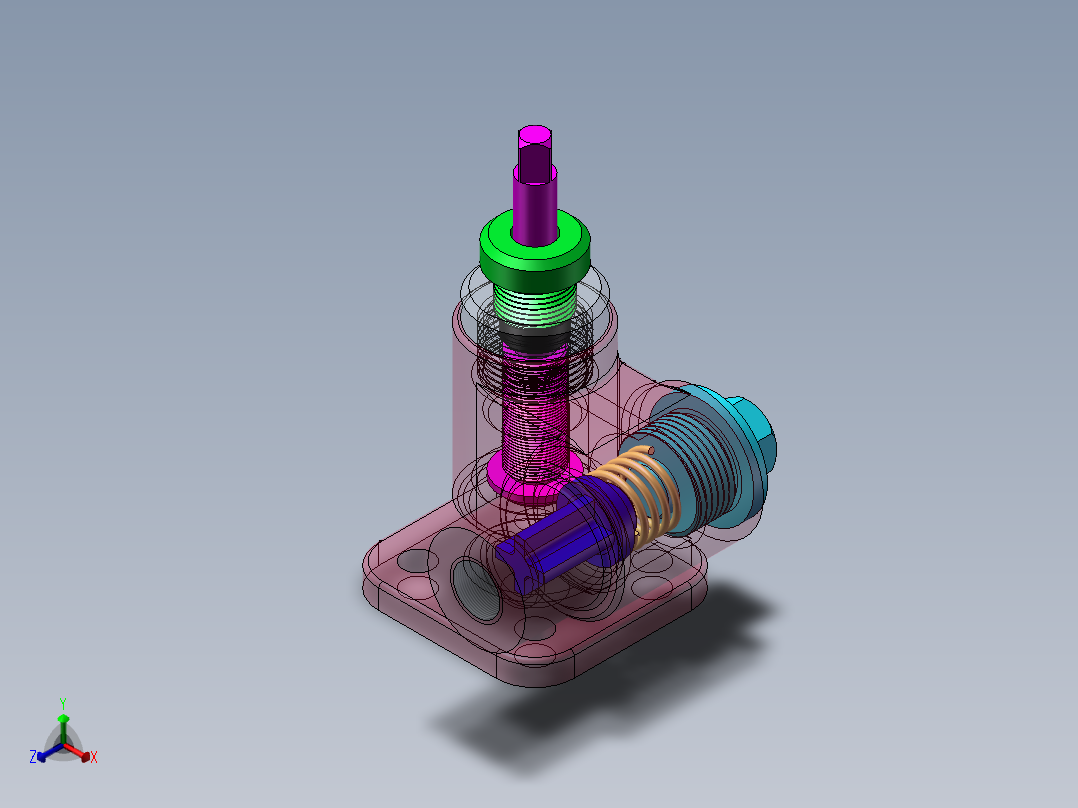 止回阀正等轴测图