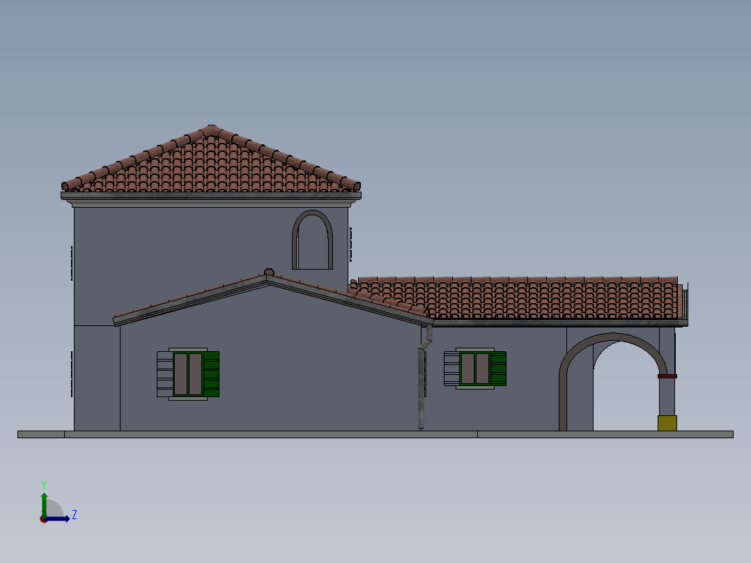 石头房子左视图