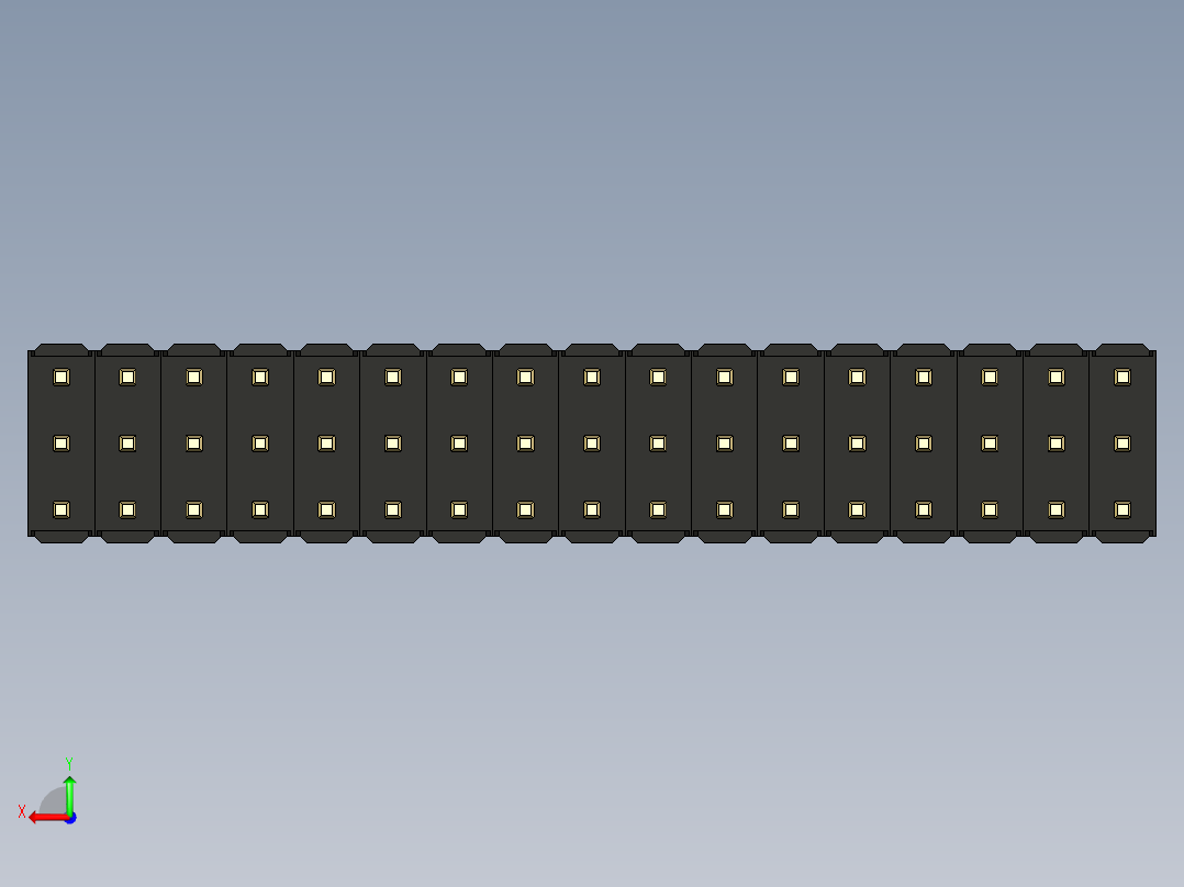 彩色公头100mil（2.54mm）系列-DS1021_black_3x17p_100mil_Type1_rev1.0后视图
