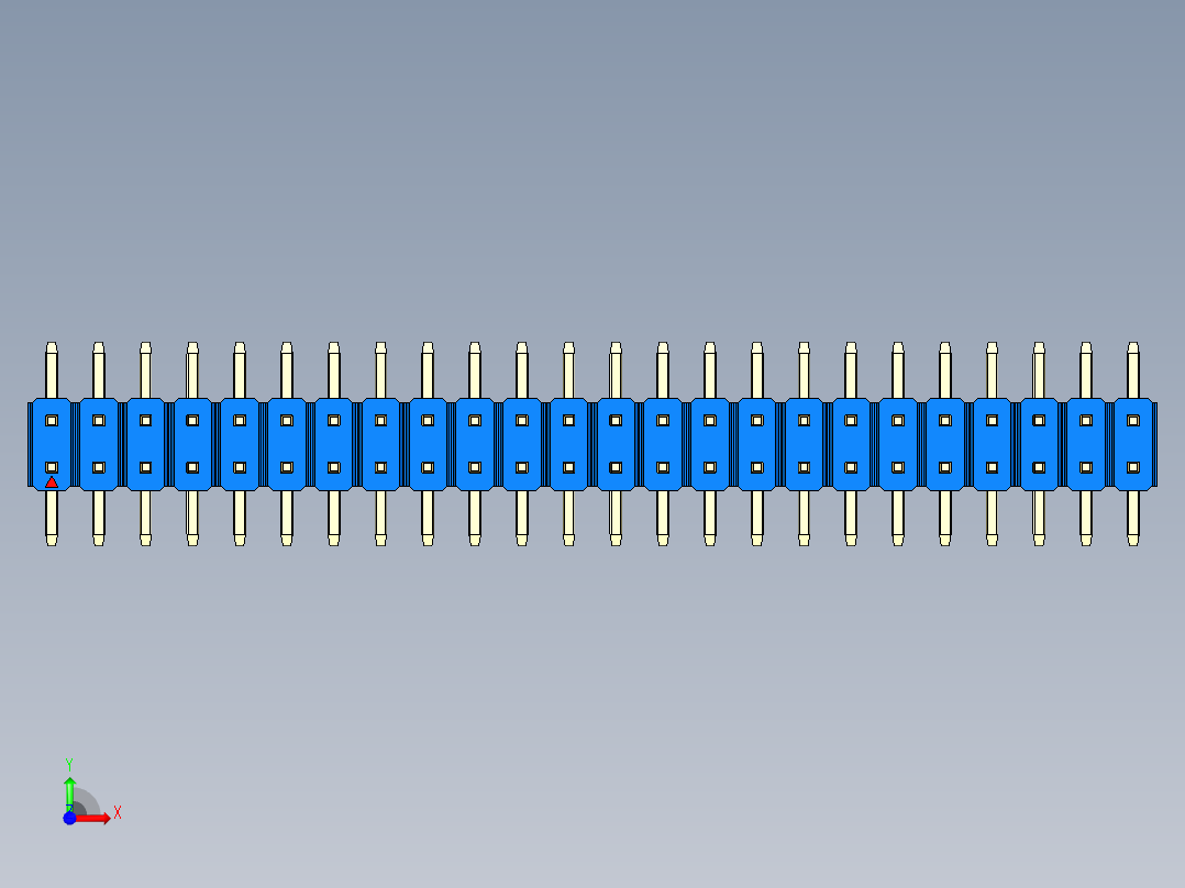 彩色公排针 100mil 2.54mm 系列-DS1022_blue_48p_100mil_TypeSMT_rev1.0前视图