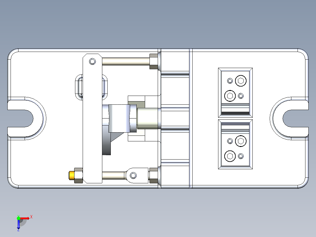 转向臂同时铣两平面夹具+三维模型三维SW+CAD俯视图