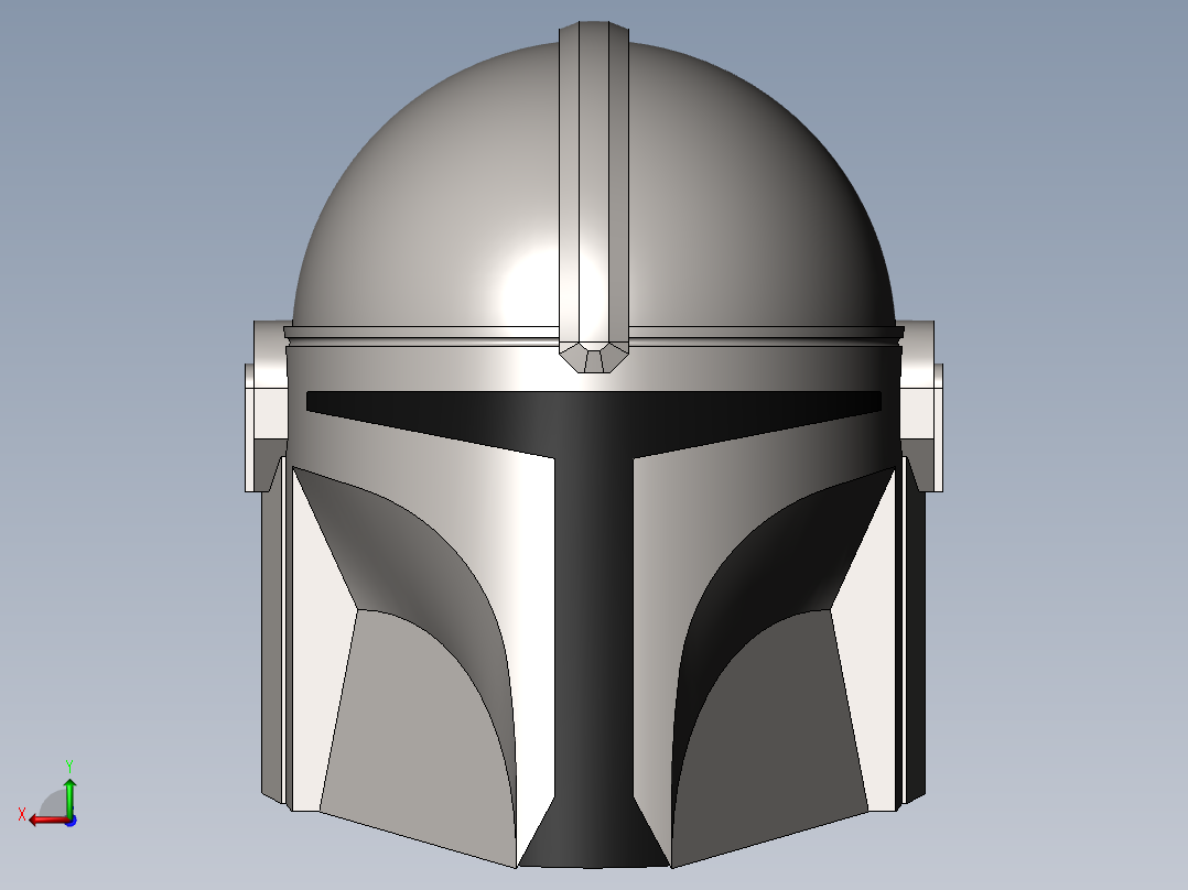 幻想的头盔后视图