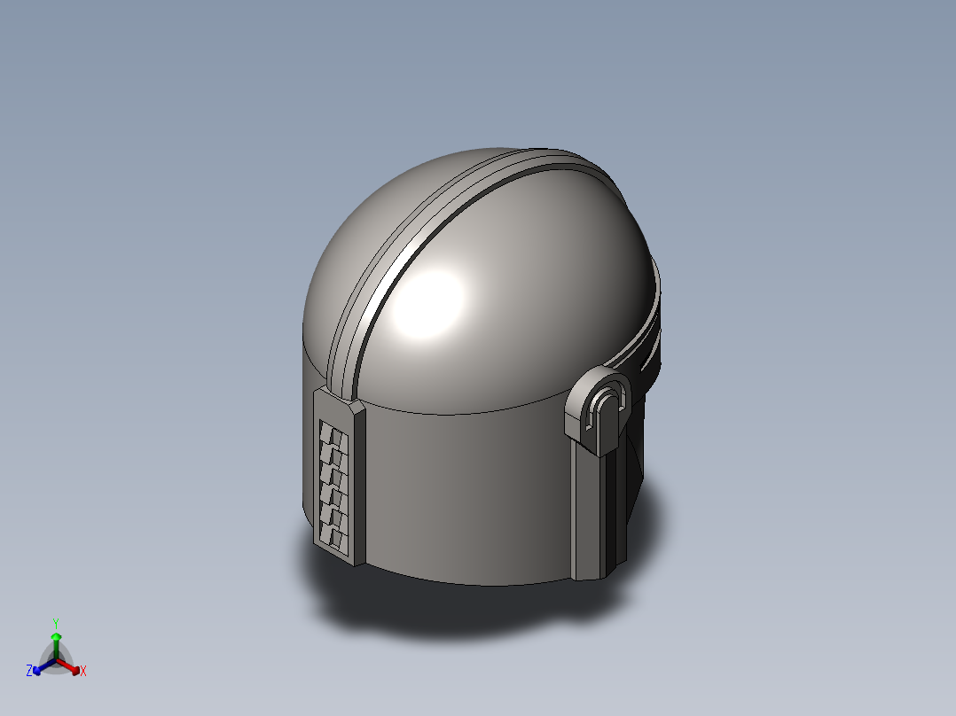 幻想的头盔正等轴测图