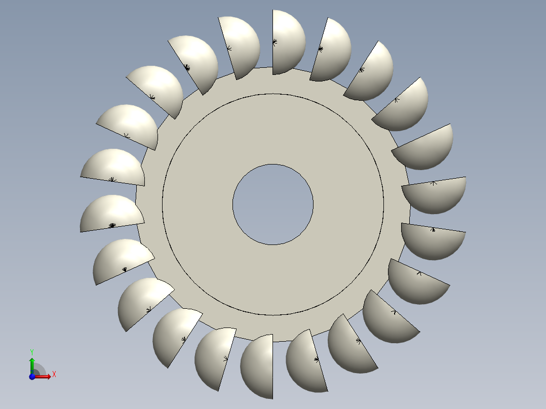 冲击式水斗轮前视图