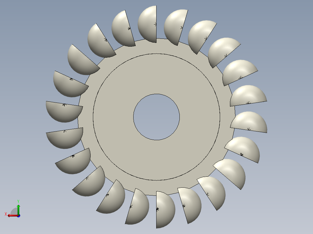 冲击式水斗轮后视图
