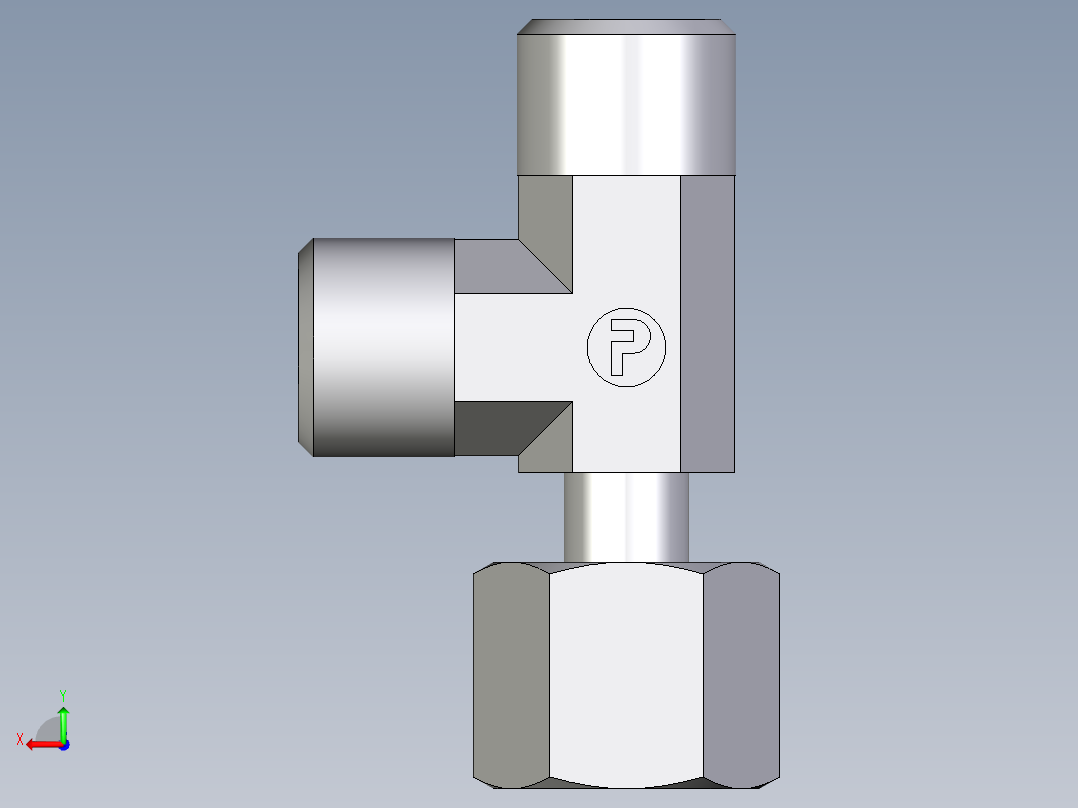 卡套式工业通用硬管接头EO_Standpipe_run_tee_EVL08LOMDCF后视图