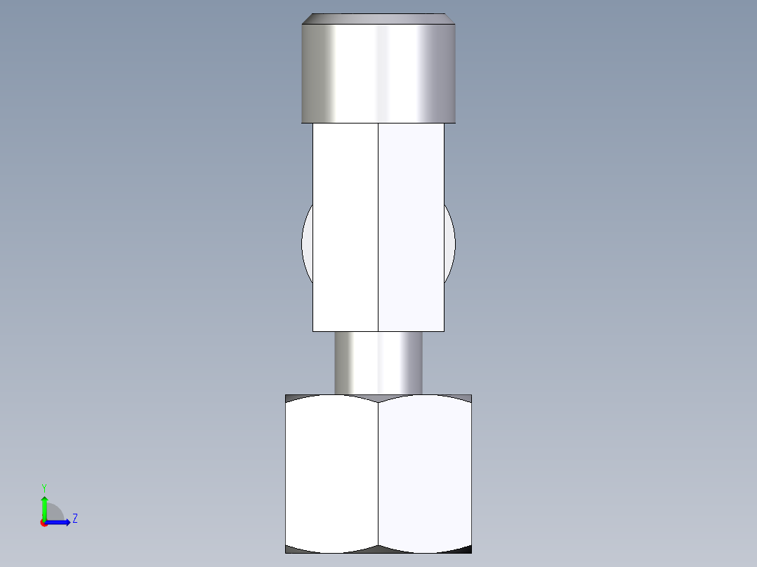 卡套式工业通用硬管接头EO_Standpipe_run_tee_EVL08LOMDCF左视图