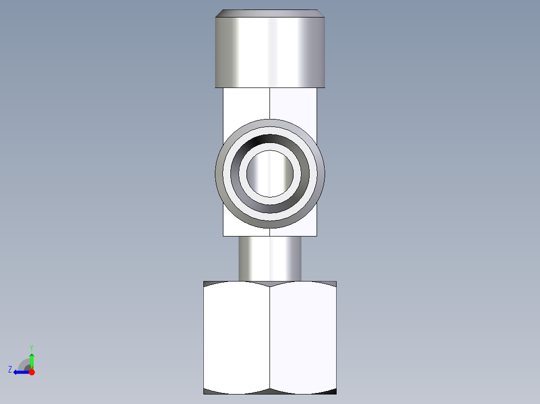 卡套式工业通用硬管接头EO_Standpipe_run_tee_EVL08LOMDCF右视图