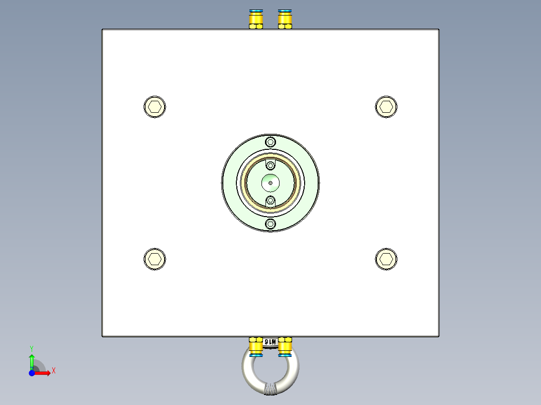 游戏手柄盖注射模具前视图