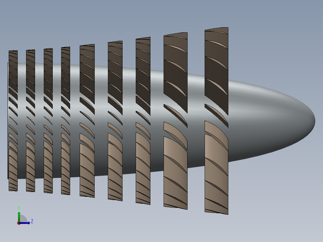 轴向喷气发动机左视图