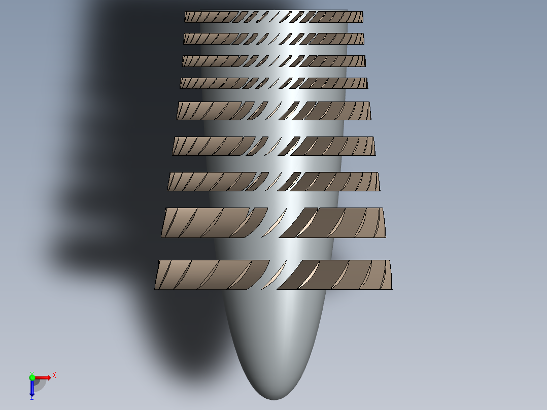轴向喷气发动机俯视图